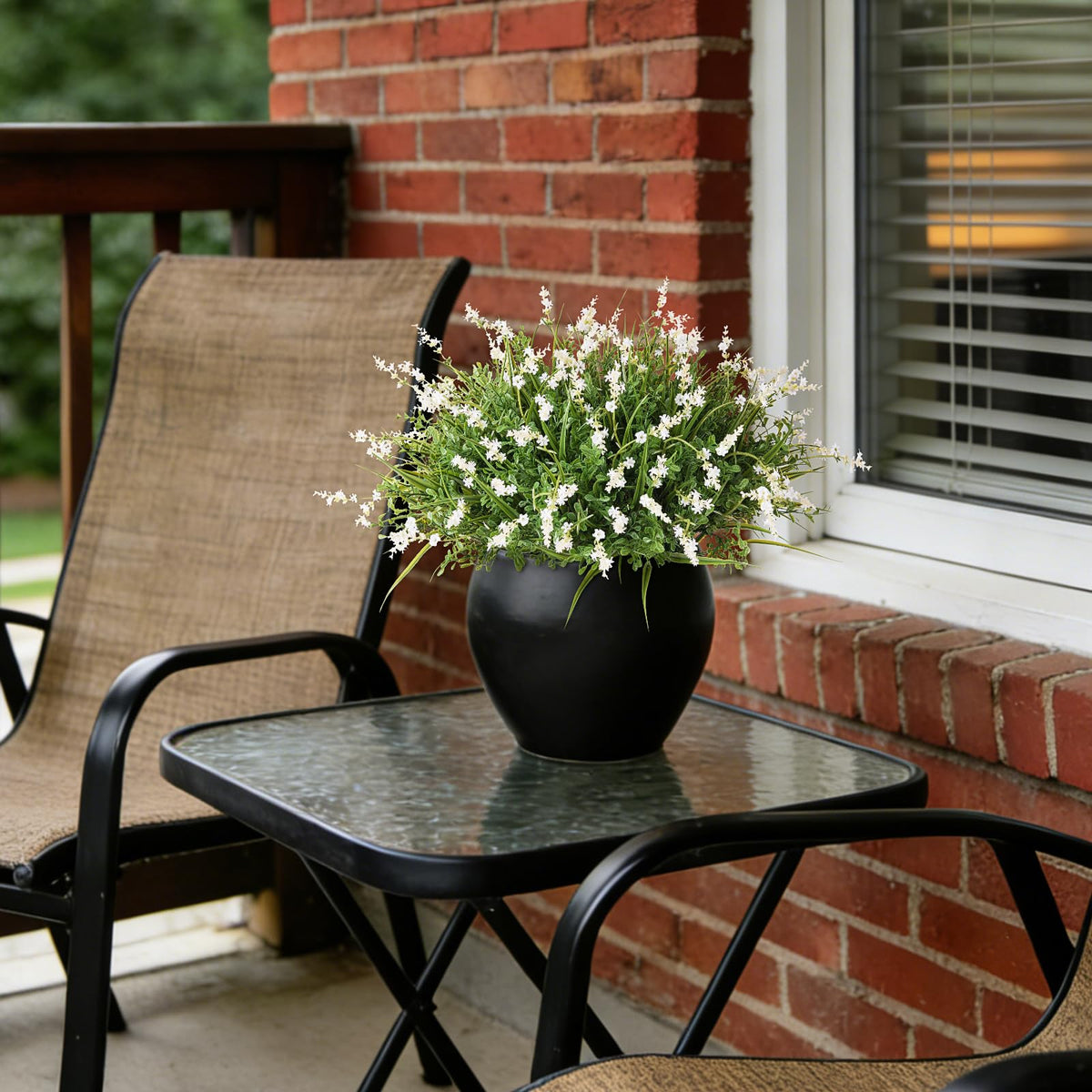 Hrobek faux plant bouquet stands up to weather for outdoor decor.