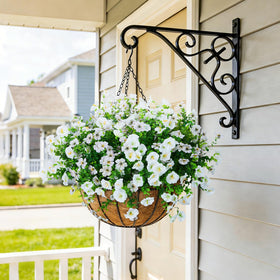 Hrobek porch-yard display offers lush greenery without upkeep.