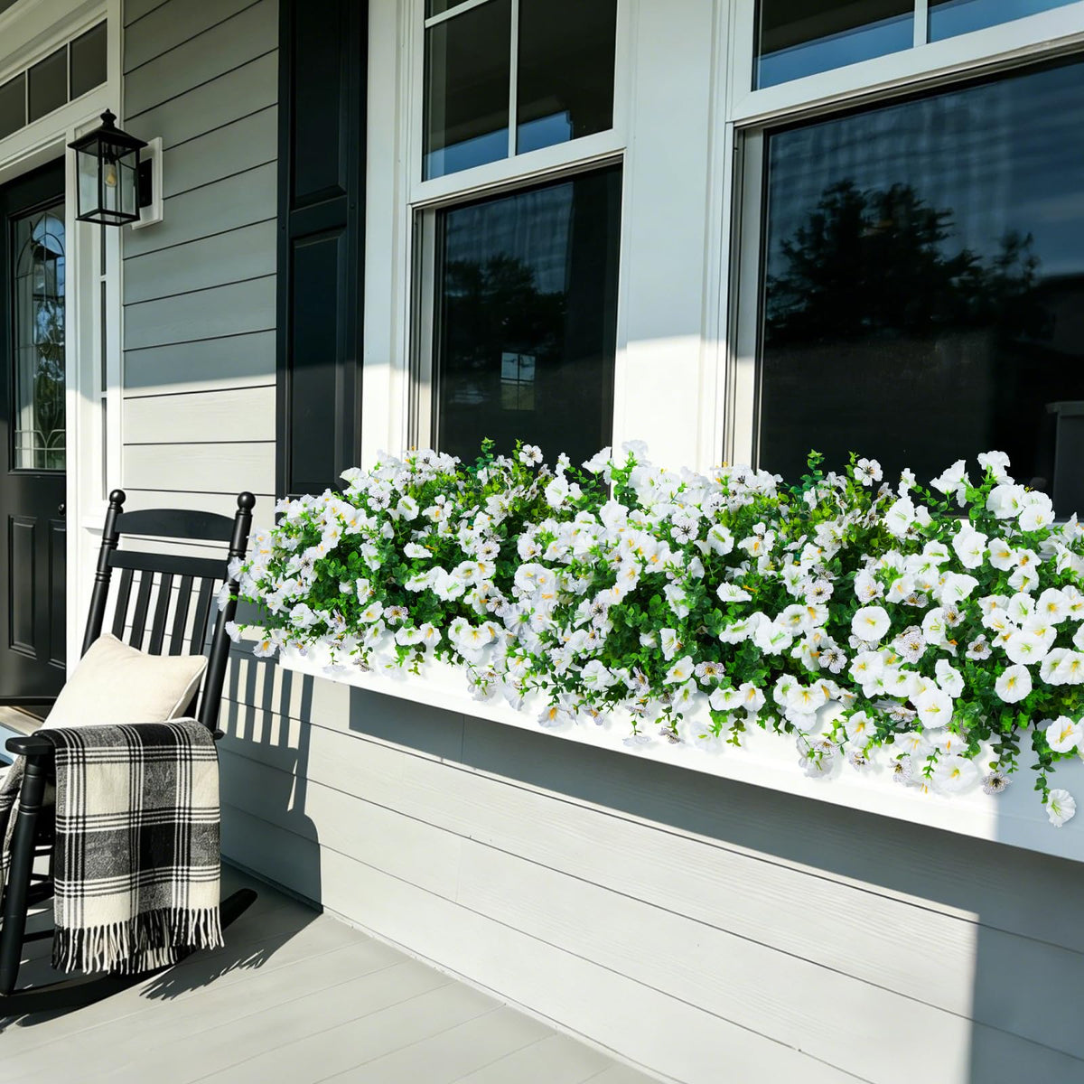 Hrobek window-box hanging-basket setup sparks stylish curb appeal.