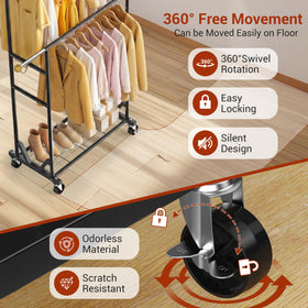 HRUSGO black finish with anti slip wooden finials adds elegance and stability