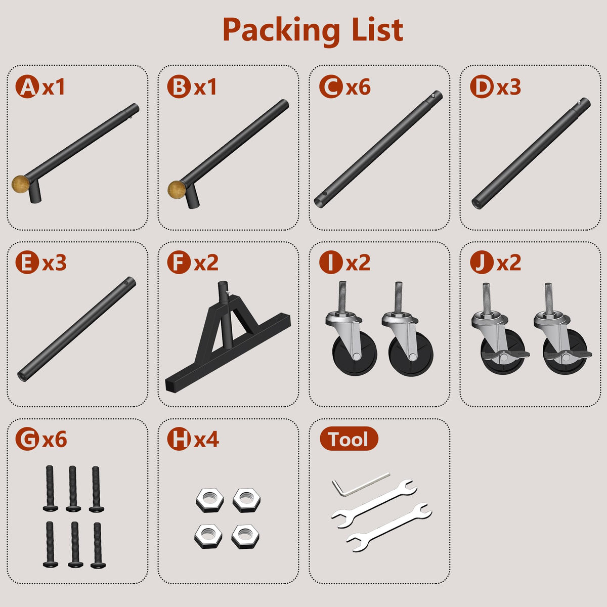 Clear assembly instructions for quick setup of the HRUSGO rack.