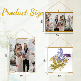 HSDSH glass frame 6x6 showcases pressed flowers with gold accent