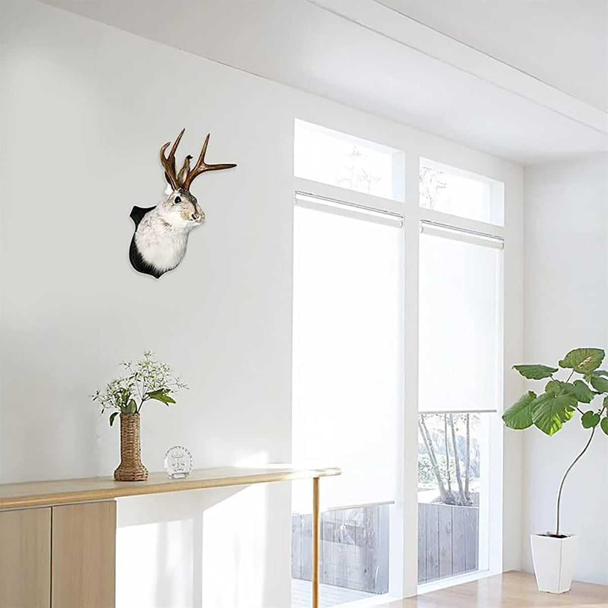 HSOSK wall-mounted rabbit art with vintage patina finish