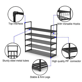 Hsscblet entryway black shoe rack enhances organized entry area.