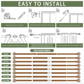 HTZON brown curtain rod complements living rooms and nurseries.