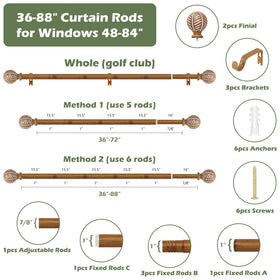 HTZON easy-install curtain rod kit with clear instructions speeds setup
