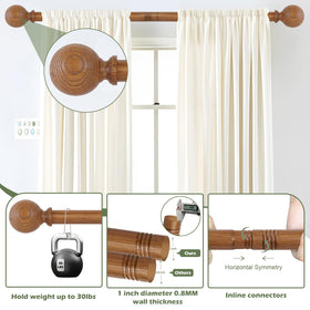 HTZON heavy-duty iron brackets provide secure support for drapes