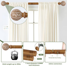 HTZON imitation wood grain leaf finial adds rustic charm to windows.