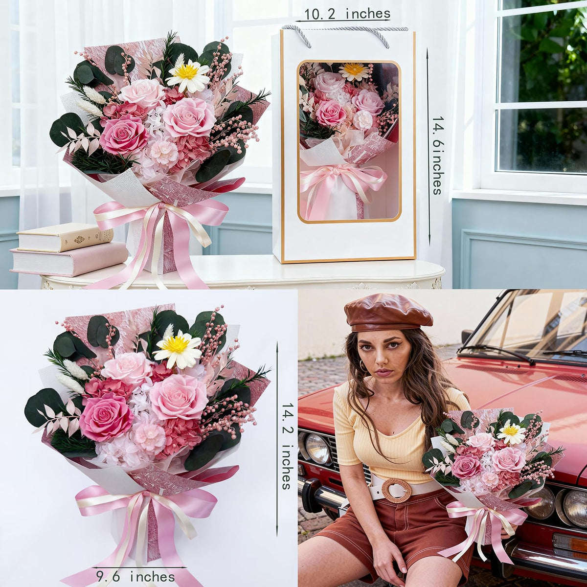 HUACHIPLUS natural elegance rose arrangement enhances any space