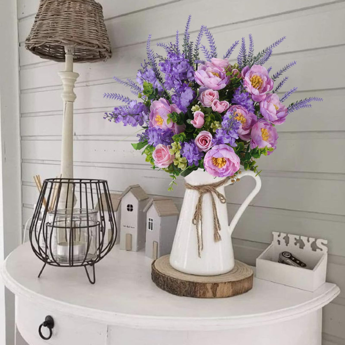 HUAESIN silk blooms with purple tones enhance table displays