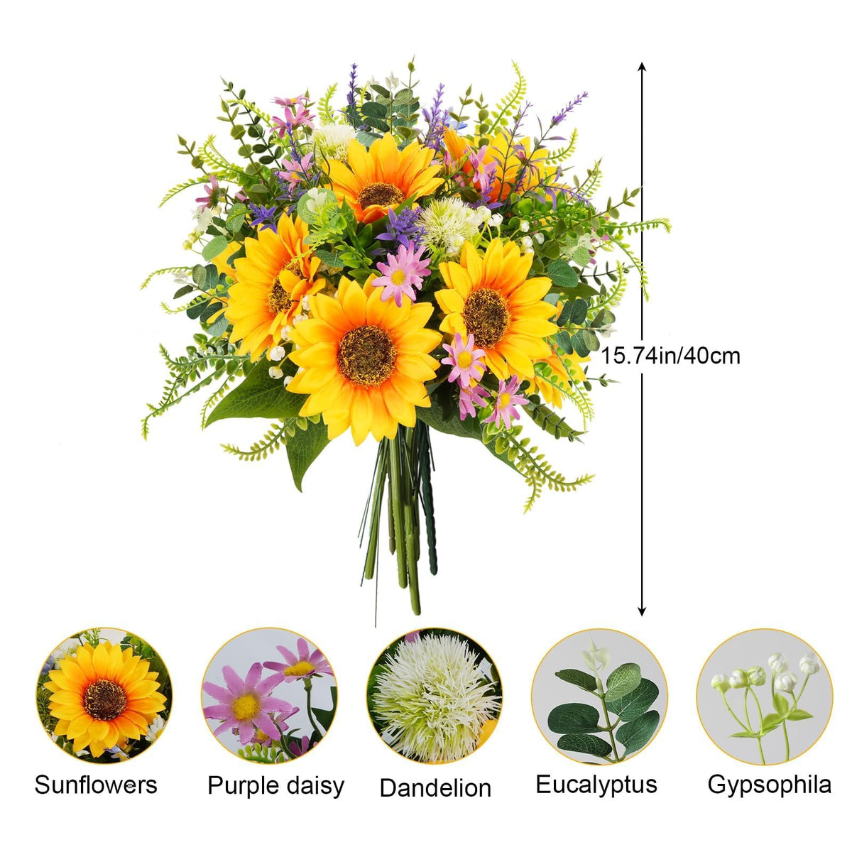 HUAESIN cemetery friendly display of sunflowers for memorial decor