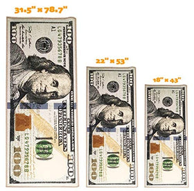 HUAHOO Money Rugs in kitchen entryway adds personality and ease of cleaning.