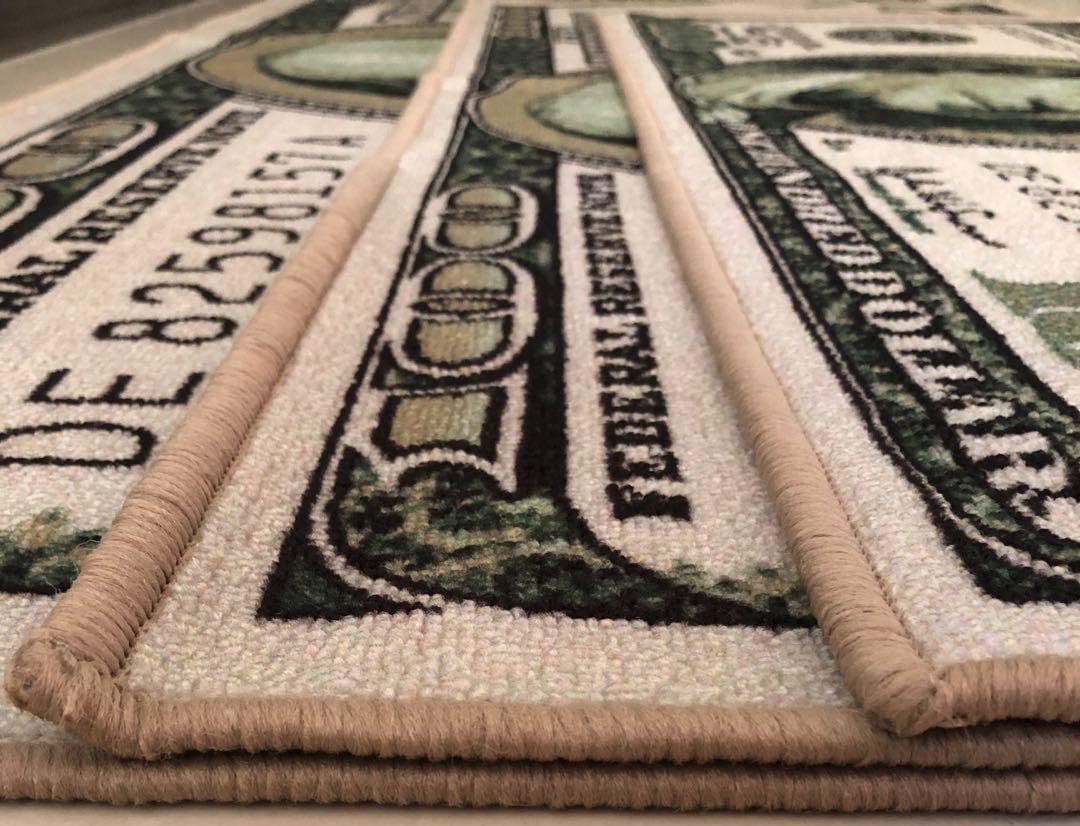 HUAHOO Money Rugs hallway setup demonstrates durable, long runner.
