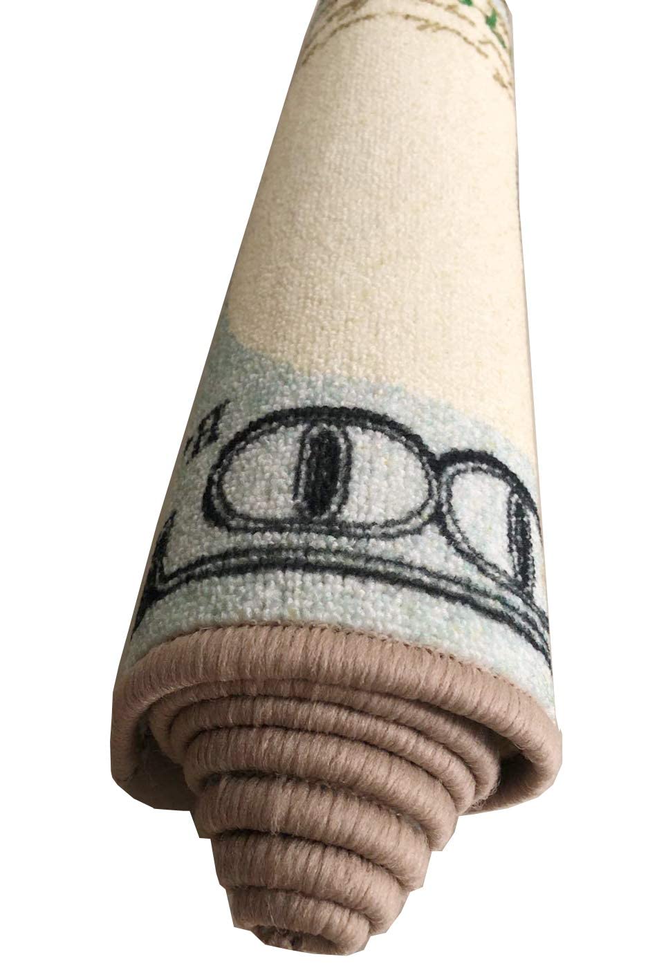 HUAHOO Money Rugs non-slip backing keeps foot traffic secure.