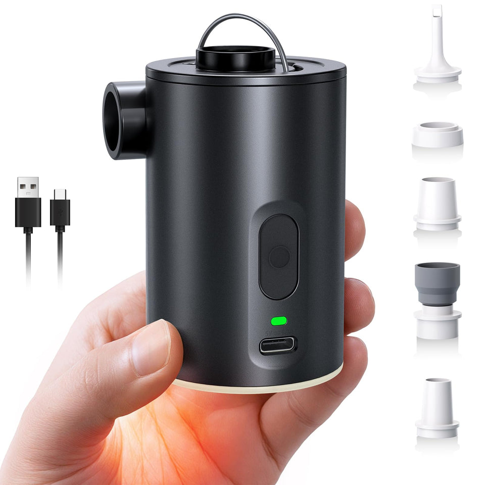 HUANTER portable air pump inflates a mattress quickly for trips