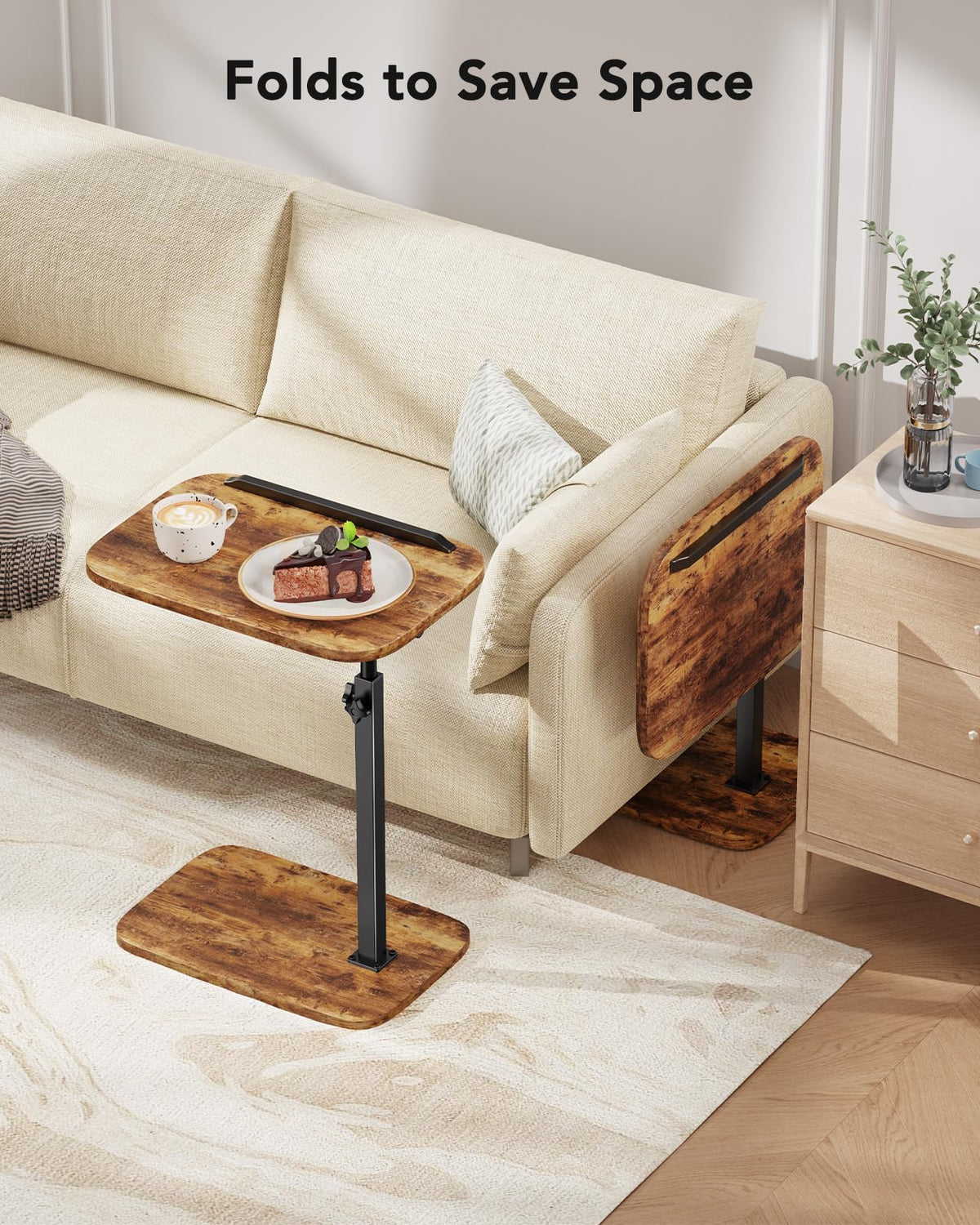 HUANUO bedside end-table keeps everyday essentials within reach.