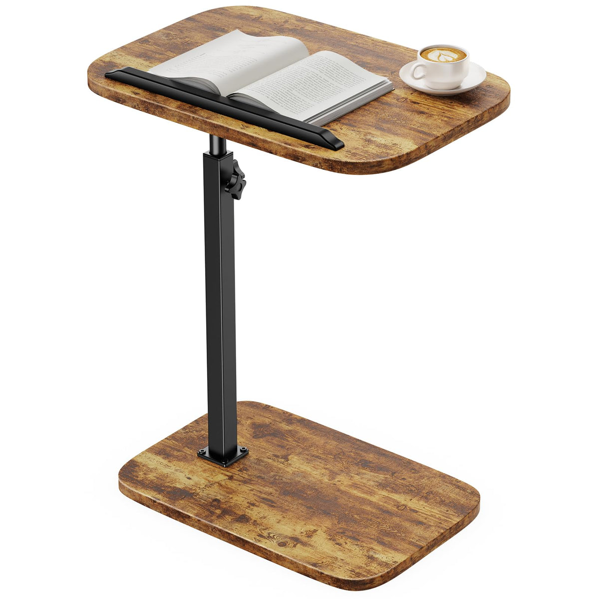 HUANUO adjustable TV tray complements living room layouts with compact footprint.