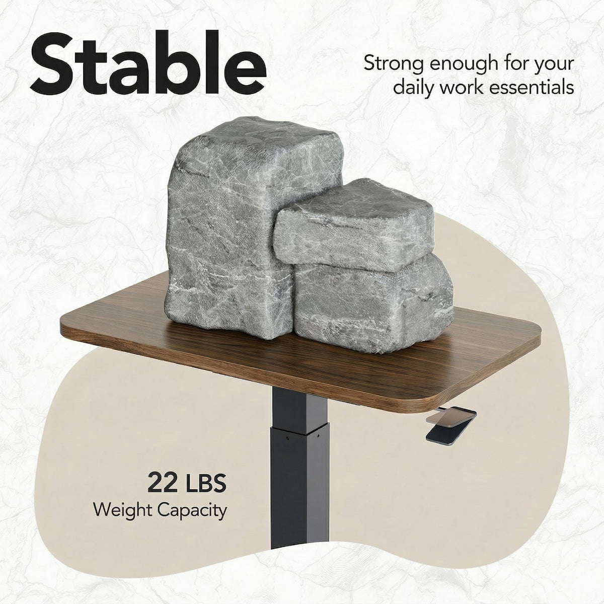 HUANUO scratch-resistant laminate desktop cleans easily.