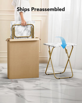 HUANUO sturdy X-frame design supports meals, laptops, and crafts