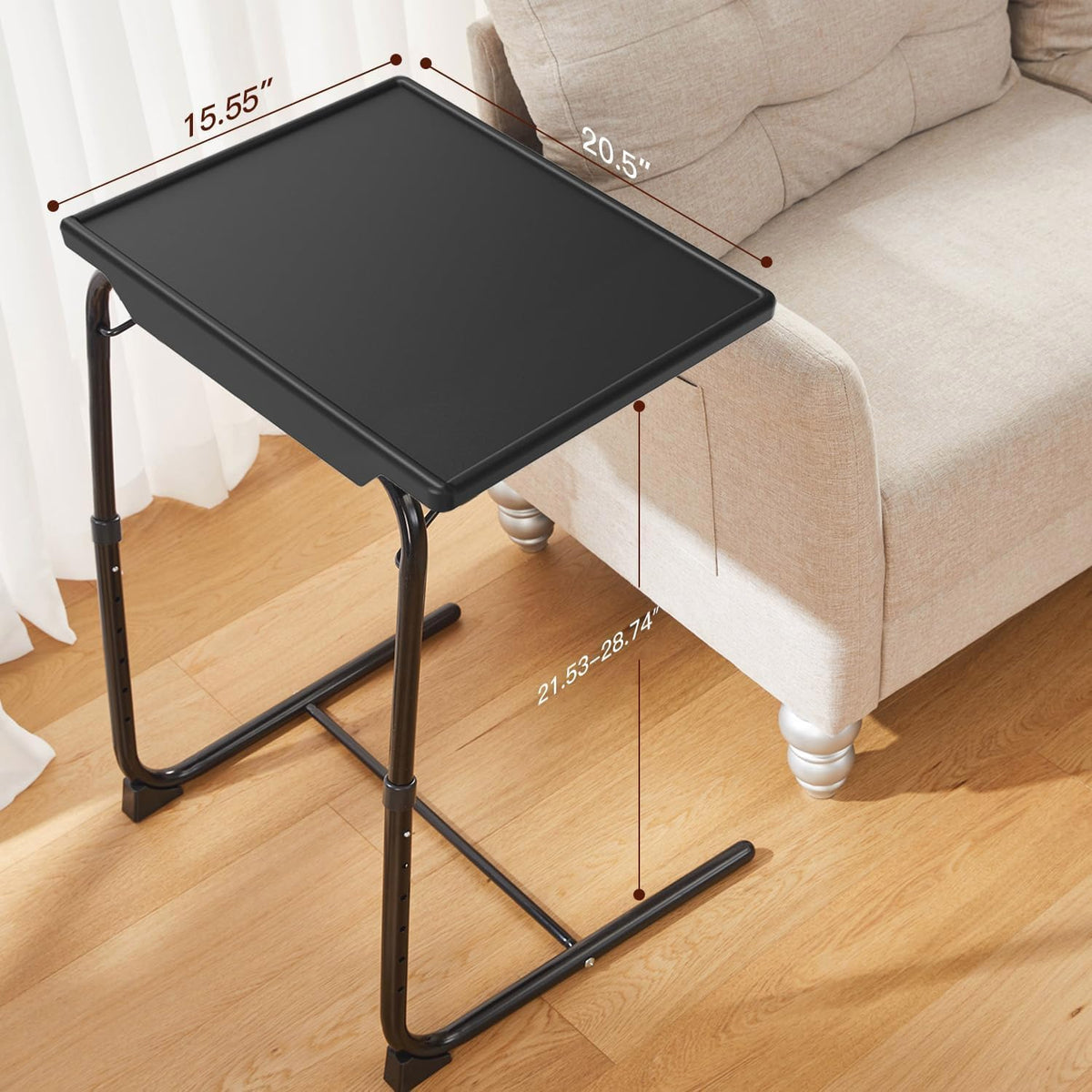 HUANUO TV Tray cupholder helps prevent spills while drinking.