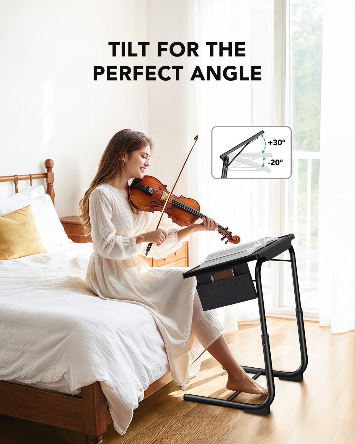 HUANUO TV Tray reinforced stability with sturdy legs