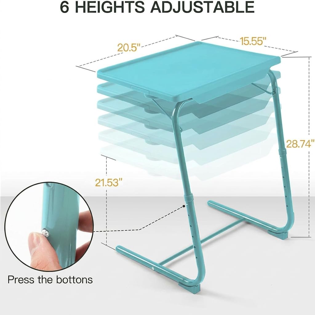 HUANUO TV tray being assembled with simple guide for quick setup.