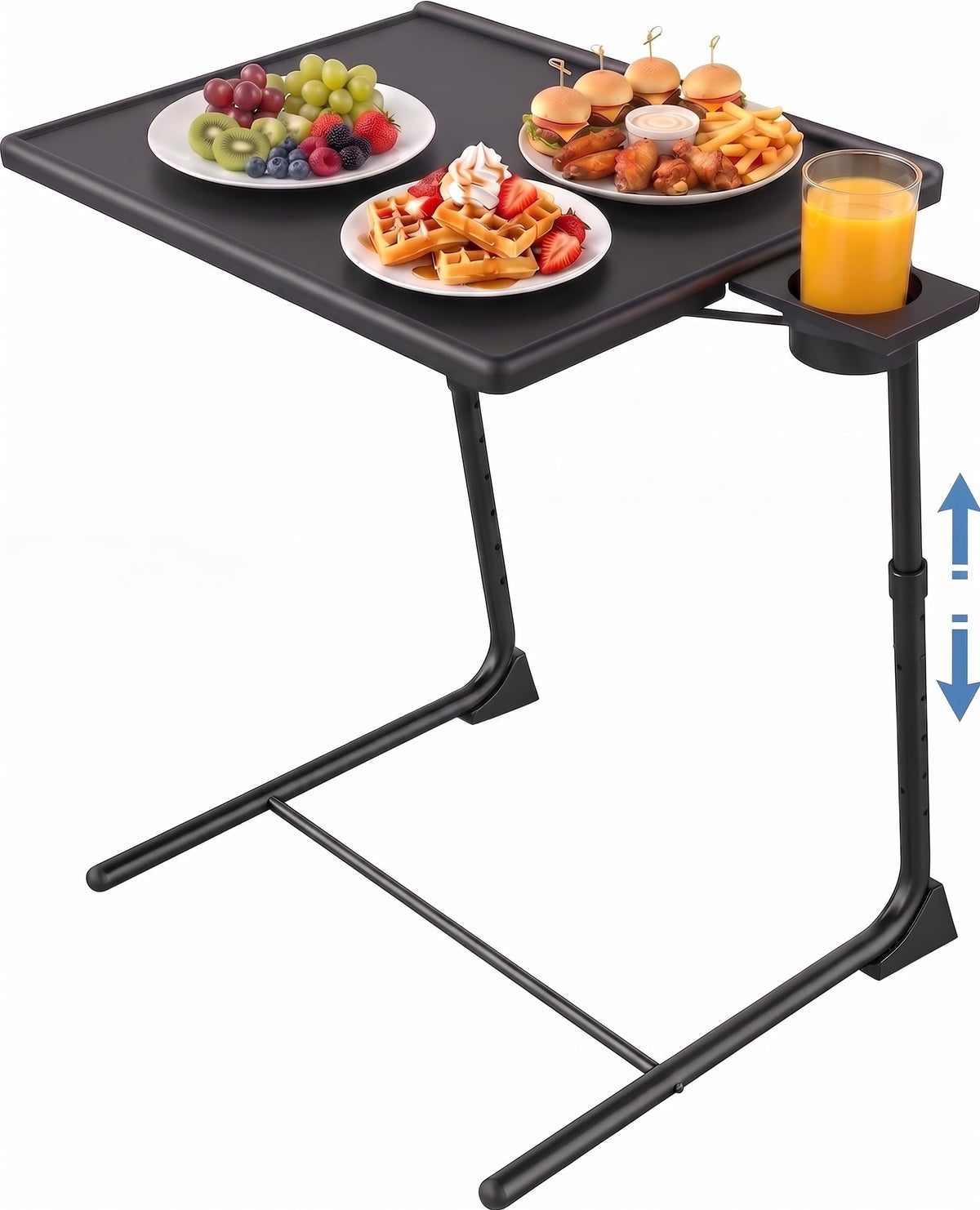 HUANUO TV Tray surface close-up with ample space for meals and laptops.