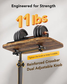 HUANUO TV tray tilt 90 degrees enables compact setup beside bed.