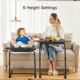 HUANUO TV Tray three tilt angles demonstrated for ergonomic viewing.