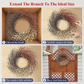 Huashen handmade artificial wreath designed for durable, low-maintenance display.