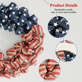 Huashen independence day wreath with handmade detail enhances farmhouse decor