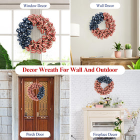 Huashen memorial day wreath in durable burlap reusable year round