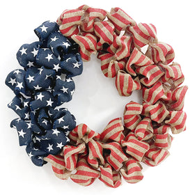 Huashen patriotic wreath 24 inch front door ready for Memorial Day use