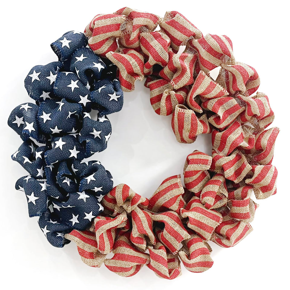 Huashen patriotic wreath 24 inch front door ready for Memorial Day use