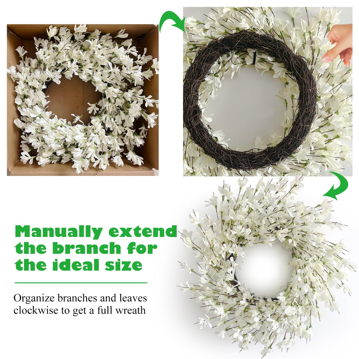 Huashen porch outdoor wreath tuned to seasonal decor.