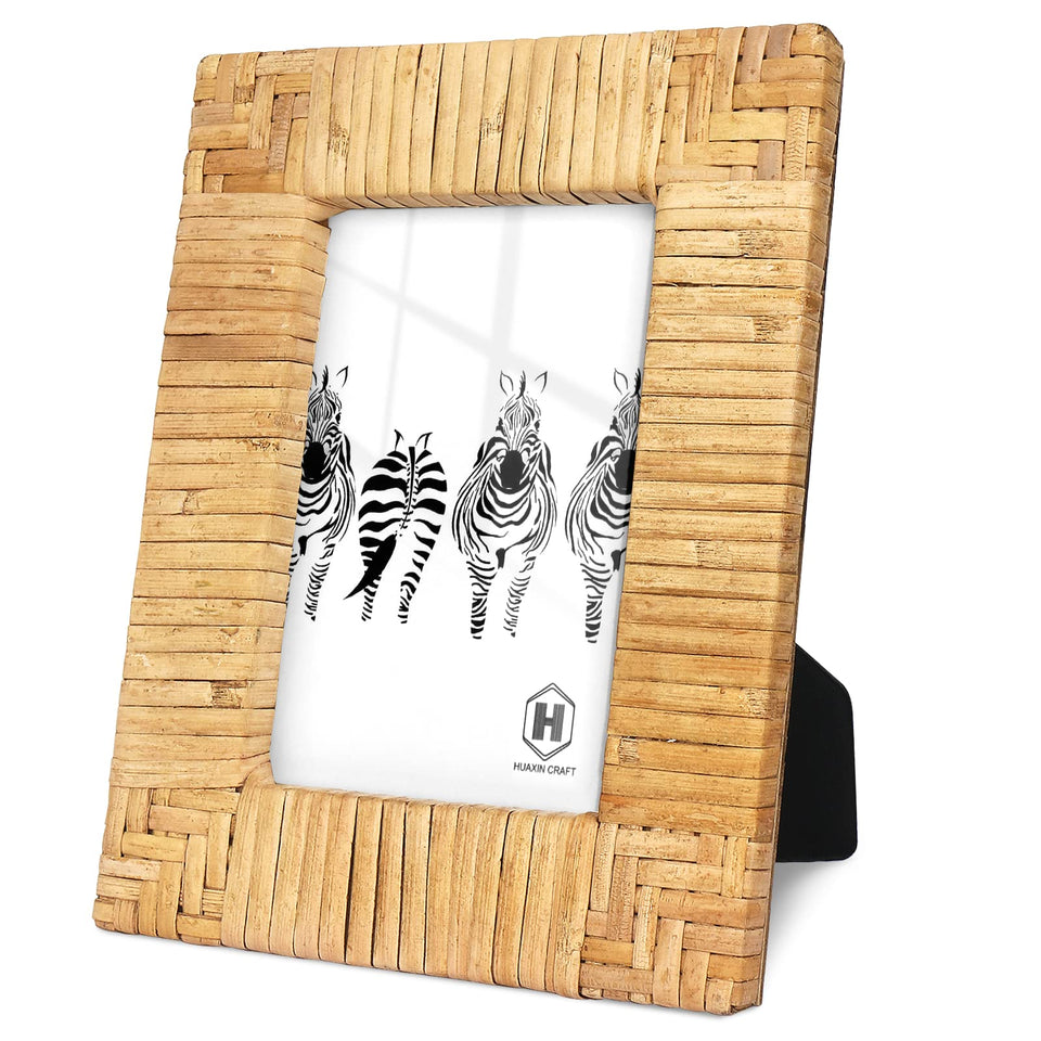 HUAXIN CRAFT H rattan frame with boho weave for shelf display