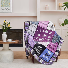 HUBSERUG Purple 50x60 inch blanket ready for travel, nap, or park.