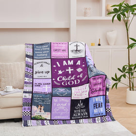 HUBSERUG Purple blanket on sofa, ideal decor for warm family moments.
