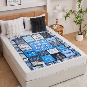 HUBSERUG easy care blue blanket machine washable for busy lifestyles.