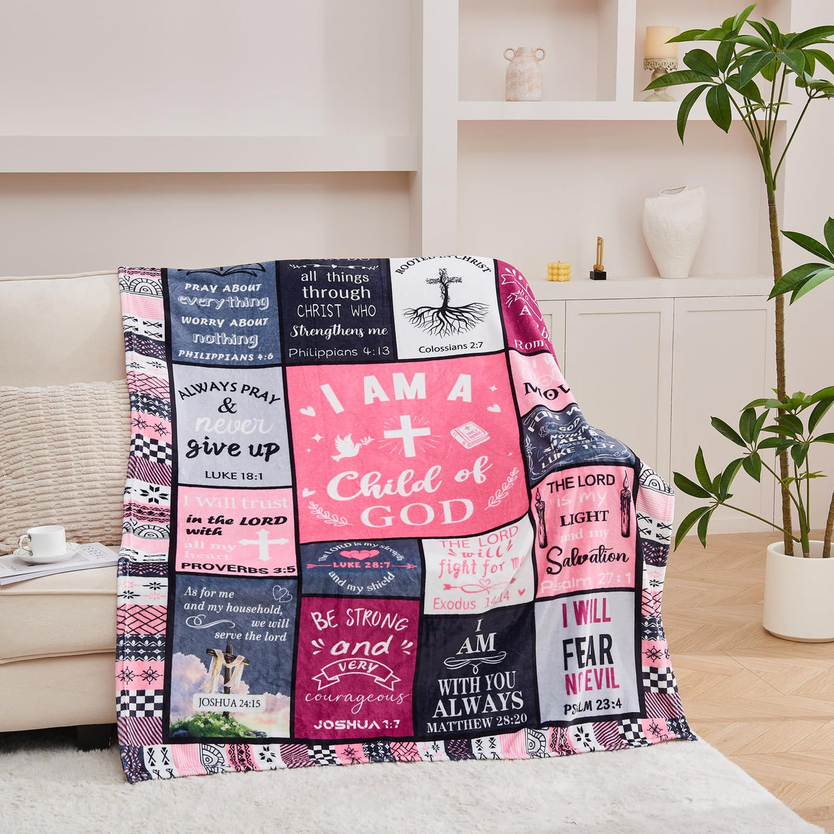 Hubserug I Am a Child of God blanket gift-ready packaging