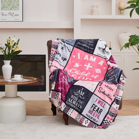 Hubserug I Am a Child of God blanket with Scripture inspires faith and comfort