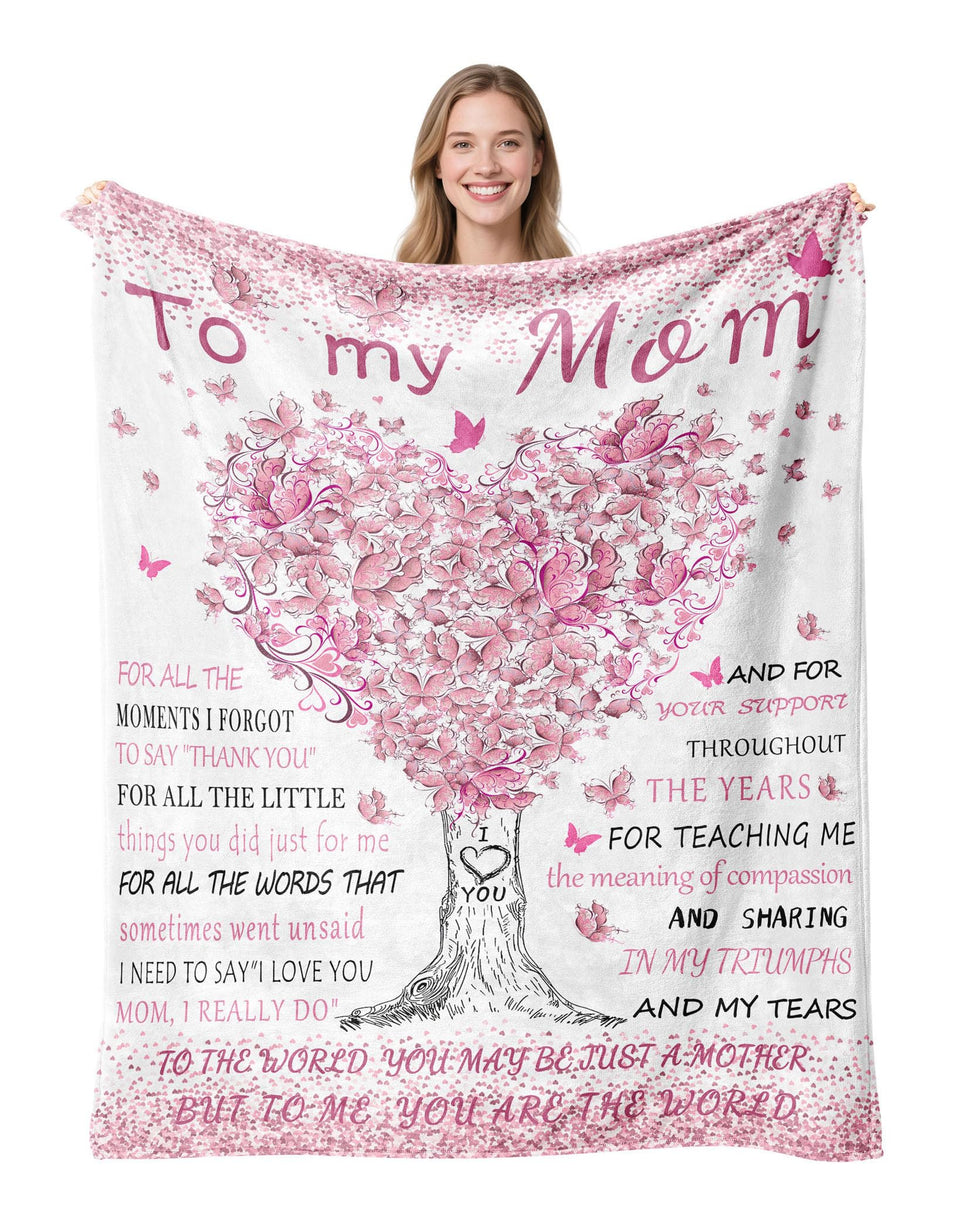 HUBSERUG Mothers Day blanket close-up shows soft-touch fabric, ideal for gifting