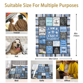 HUBSERUG versatile use blanket blue on sofa or bed demonstrates practical comfort.