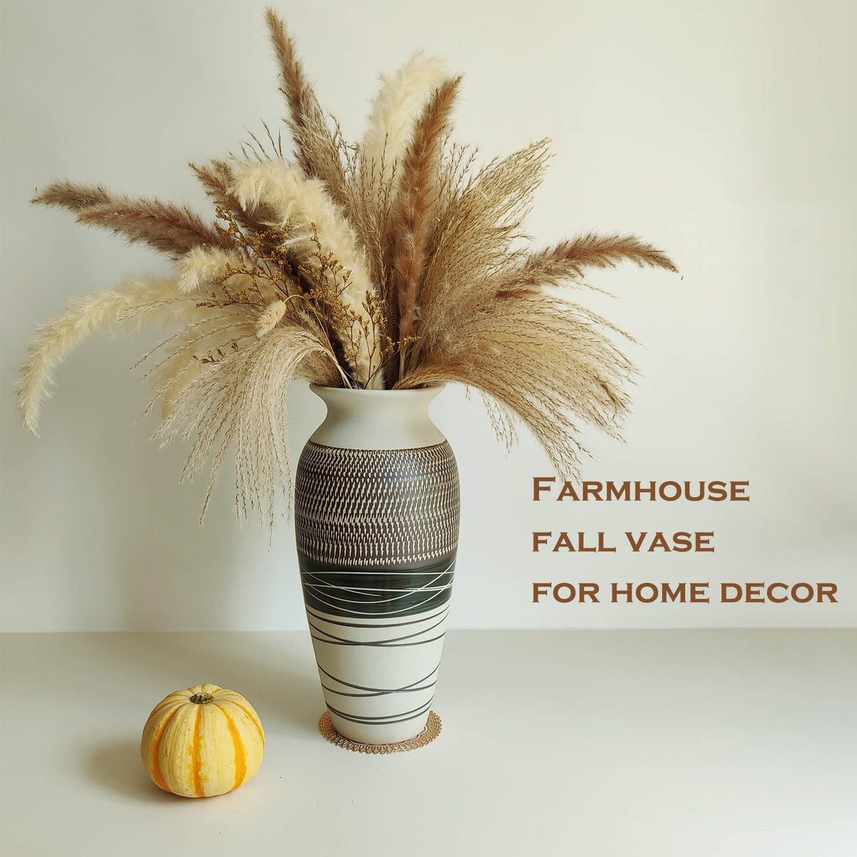 HUBUISH handcrafted vintage vase with distressed patterns adds timeless charm to shelves.