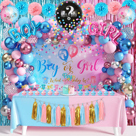 HUFAND 109Pcs gender reveal backdrop for a stylish, photo-ready reveal
