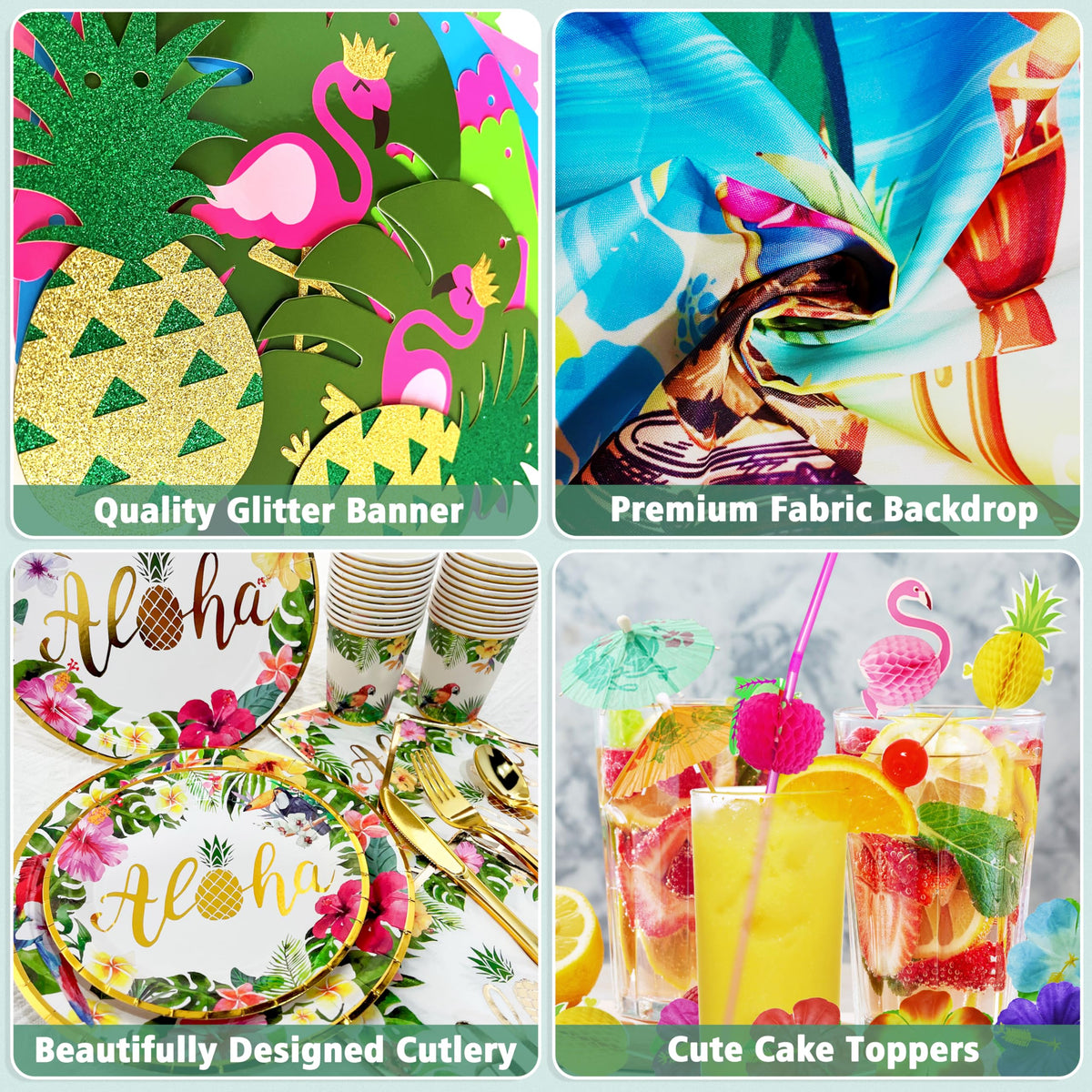 HUFAND cupcake toppers add tropical charm to desserts.