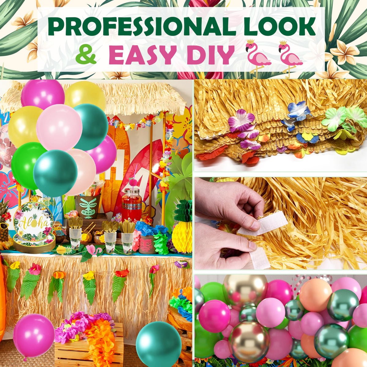 HUFAND foil balloons with gold finish brighten the party décor.
