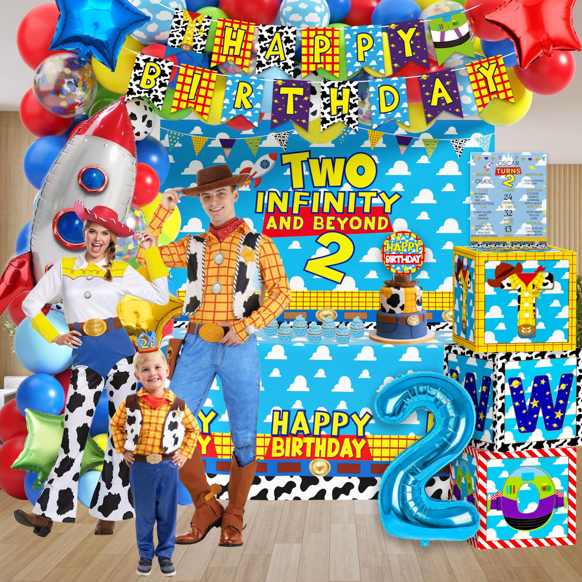 HUFAND milestone poster and balloon boxes—coordinated styling keepsakes.