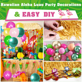 HUFAND Pineapple foil balloons with Aloha letters for tropical signage and color.
