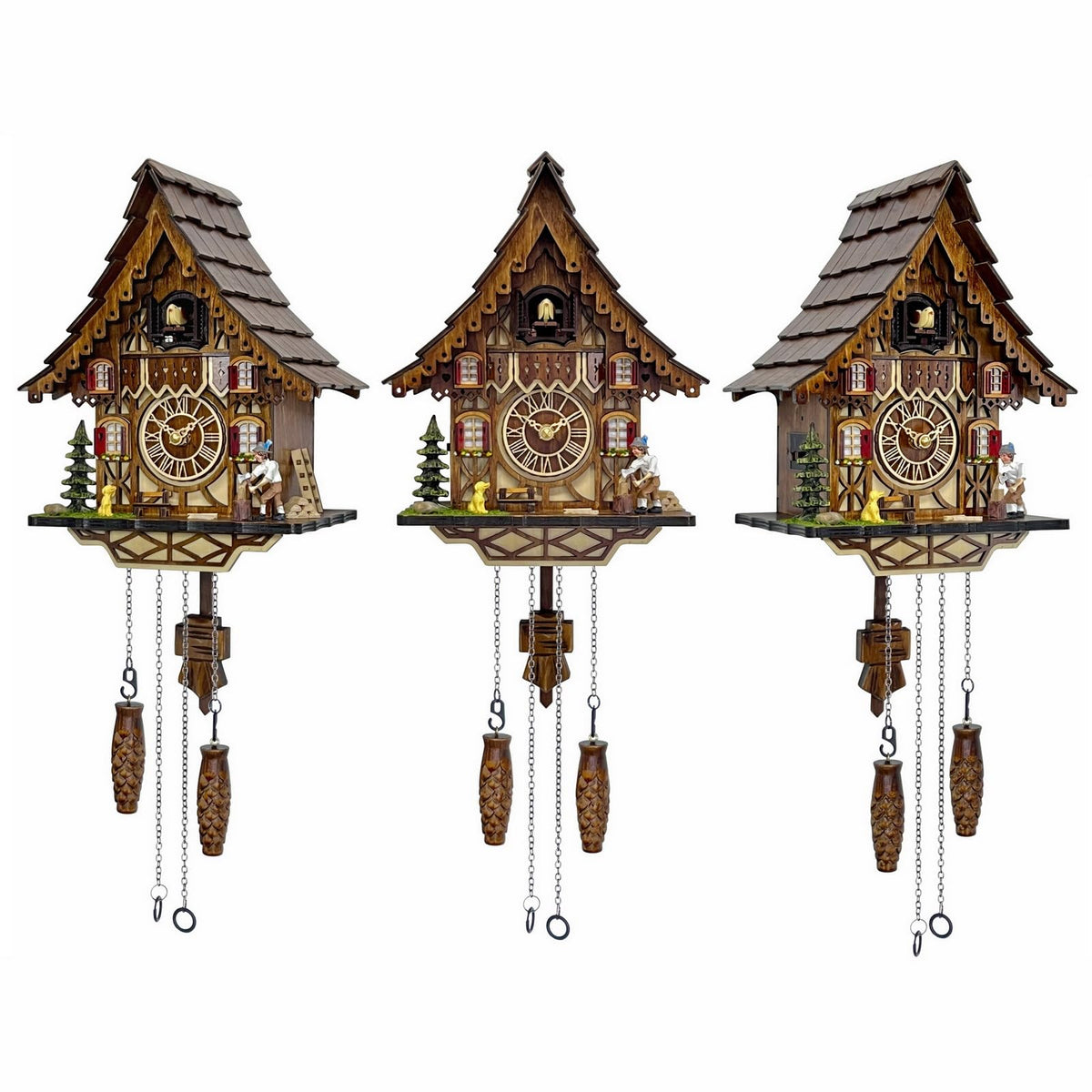 HUGE HAPPINESS cuckoo clock wall art wood case showcases handcrafted details and rustic charm